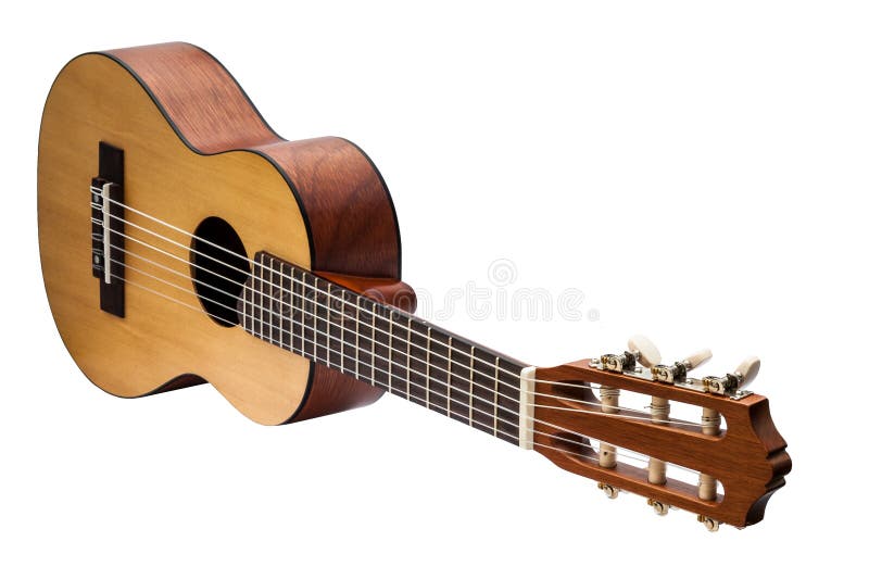 Musical instrument - View very rare vintage acoustic guitar folk country  wood and white background Stock Photo - Alamy