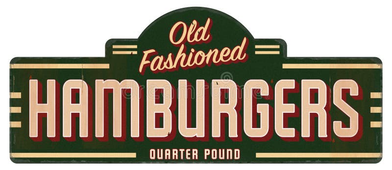 Retro hamburgeru znaka Staromodny Kwartalny Pounder zdjęcia stock Retro hamburgeru znaka Staromodny Kwartalny Pounder zdjęcia stock