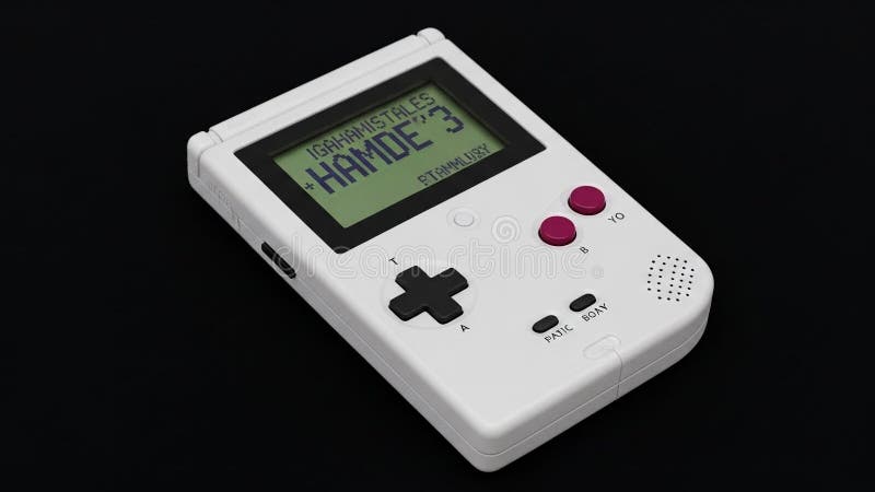 Retro handheld gamingapparaat met aangepaste tekst op het scherm royalty-vrije illustratie
