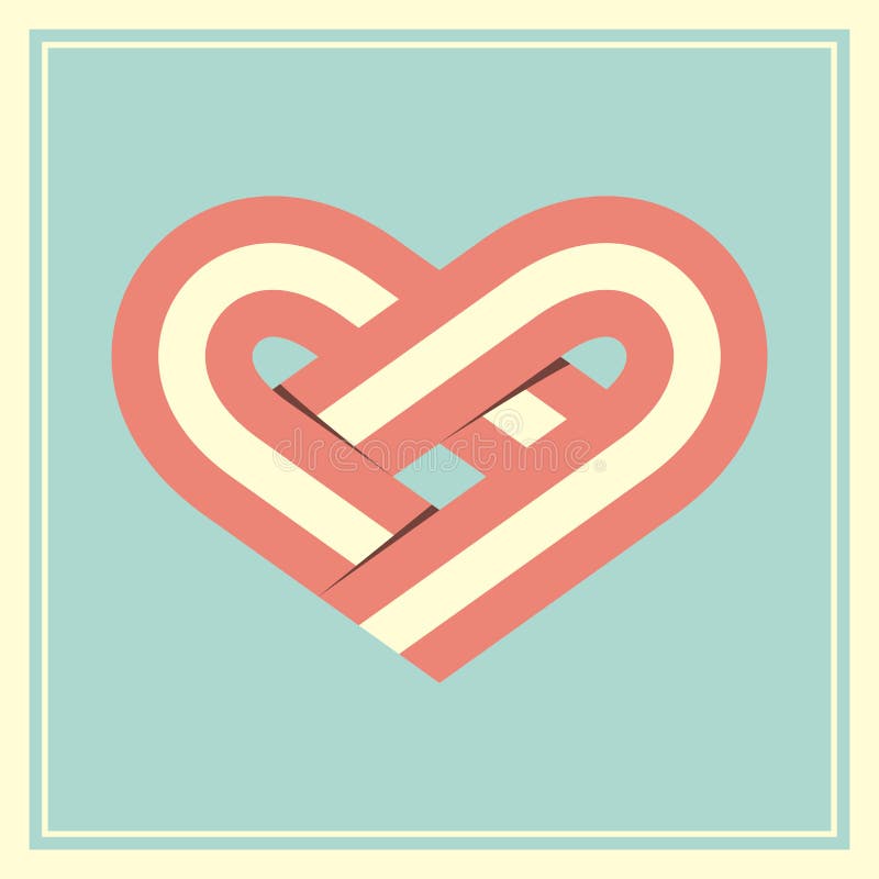 Retro Heart Symbol Vector Illustration Stock Vector - Illustration of