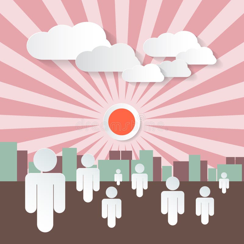 Illustrazione Astratta Retro della Città illustrazione vettoriale