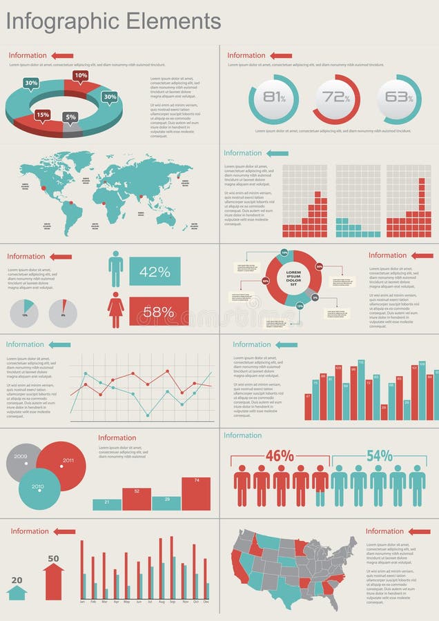 Retro infographics set. stock illustration