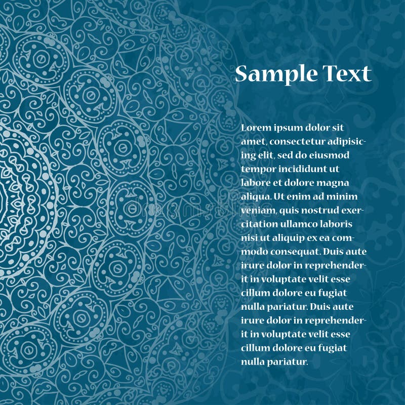 Retro kaart met mandala Uitstekende achtergrond met plaats voor tekst