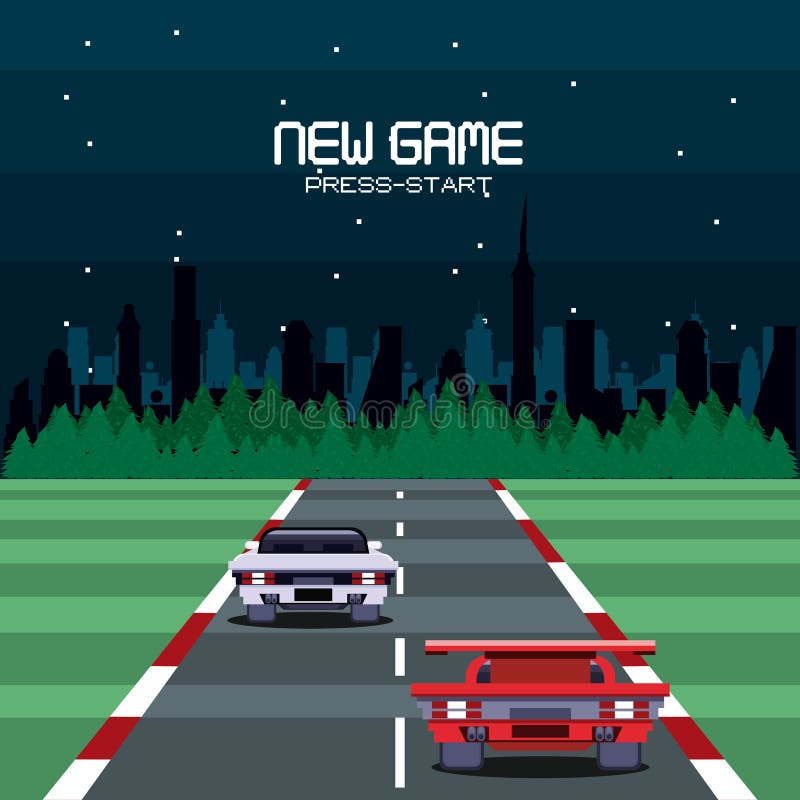 Retro kort f? r bakgrund f? r videogamesk? rmgalleri vektor illustrationer