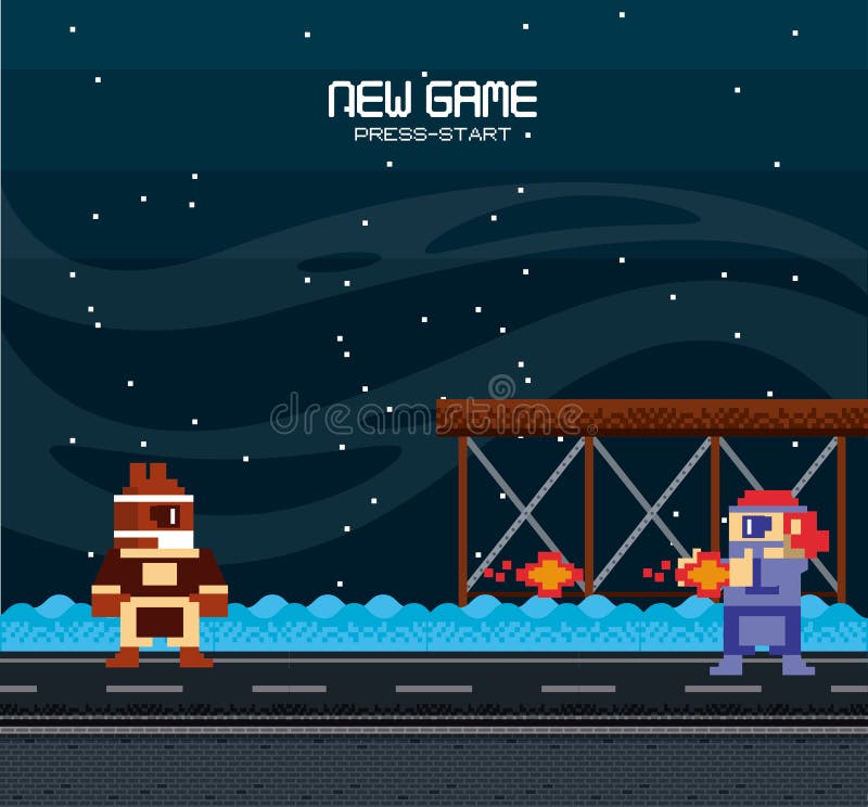 Retro kort f? r bakgrund f? r videogamesk? rmgalleri vektor illustrationer