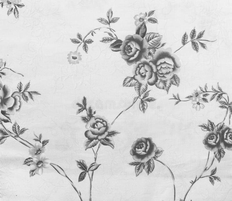 Retro Lace Floral Seamless Pattern Monotone Black and White Fabric Background vector illustration