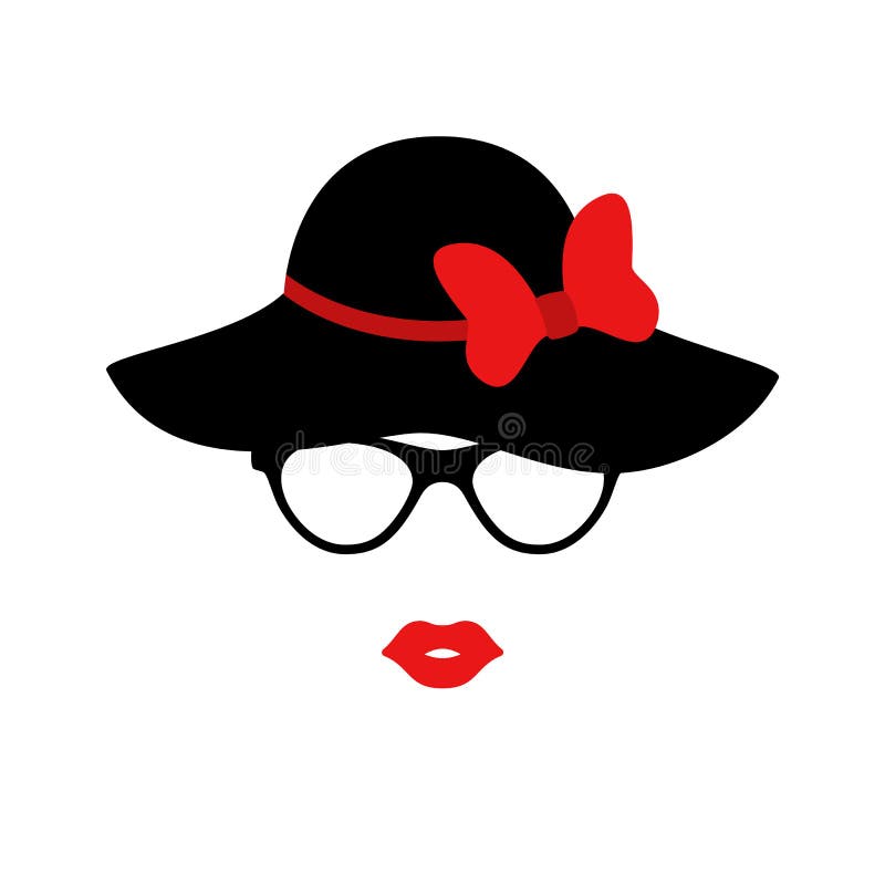 Download Retro Lady In The Black Elegant Hat With Bow. Woman Face. Boutique Concept. Vector Stock Vector ...