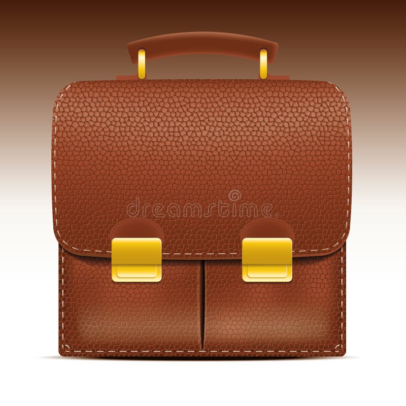 Brown Leather Briefcase Vector Illustration Stock Vector Illustration