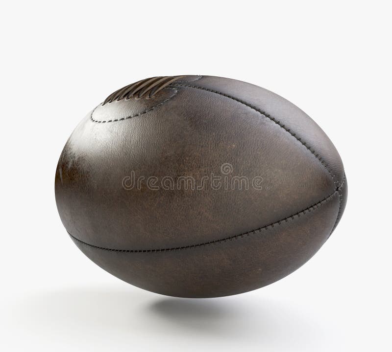 Retro Leather Rugby Ball stock illustration. Illustration of sports