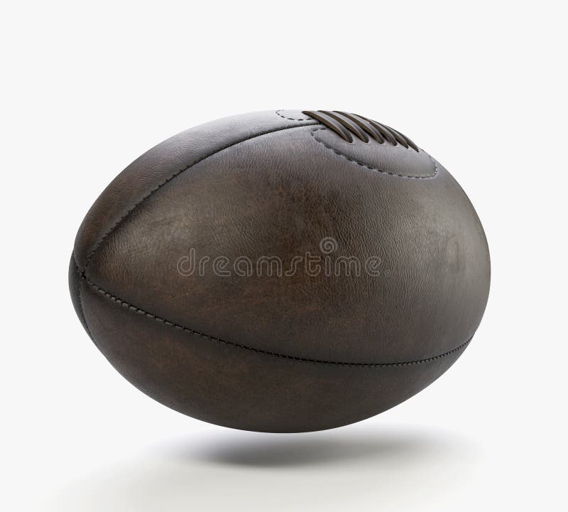 Retro Leather Rugby Ball stock illustration. Illustration of brown