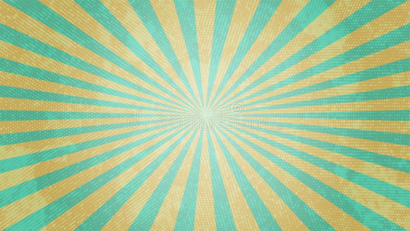 Retro lime green sun rockon raftone bg. Karikatyrteckning vektor illustrationer
