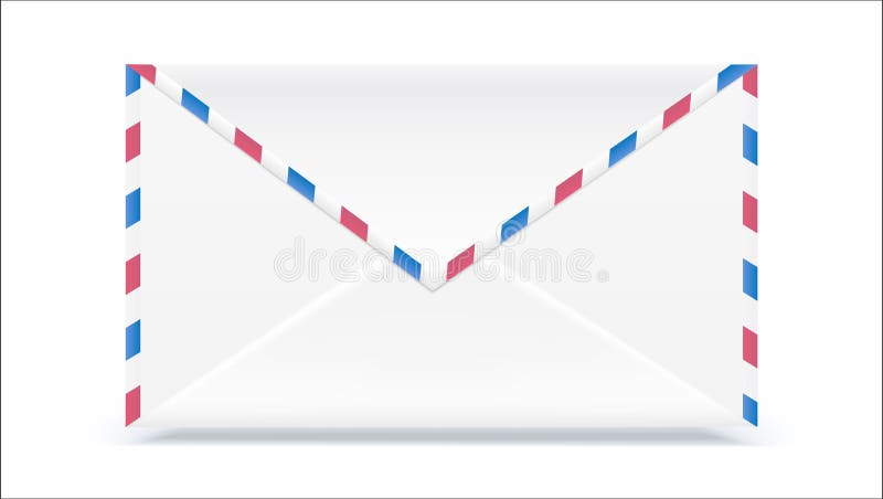 Retro mail envelope. Shape with texture effect isolated on white background. Vector 3D illustration, ready for print