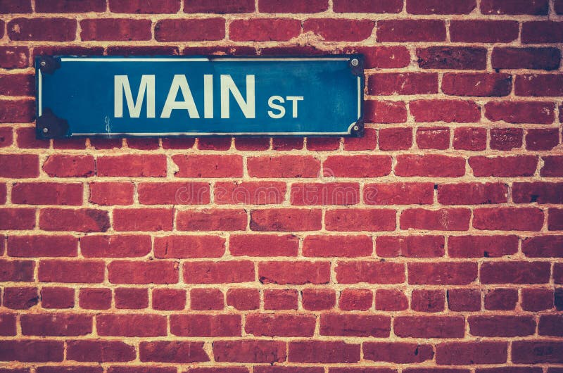 Retro Main Street tecken arkivbilder