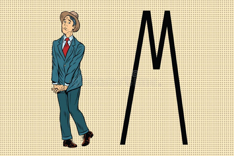 Retro- Mann möchte in der Toilette pinkeln stock abbildung Retro- Mann möchte in der Toilette pinkeln stock abbildung
