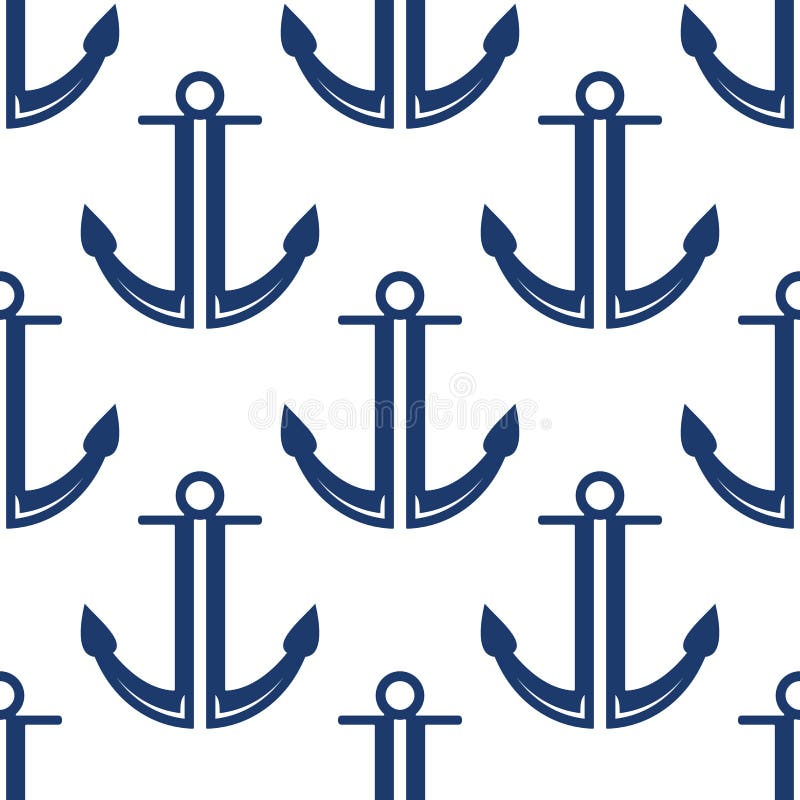 Retro- Marineblau verankert nahtloses Muster vektor abbildung Retro- Marineblau verankert nahtloses Muster vektor abbildung