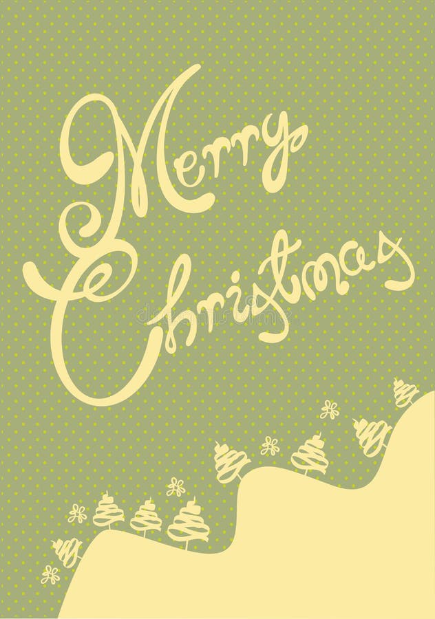 Retro Merry Christmas card illustration