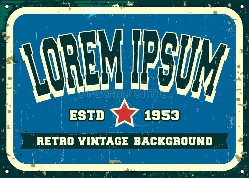 Retro metaalteken royalty-vrije illustratie Retro metaalteken royalty-vrije illustratie