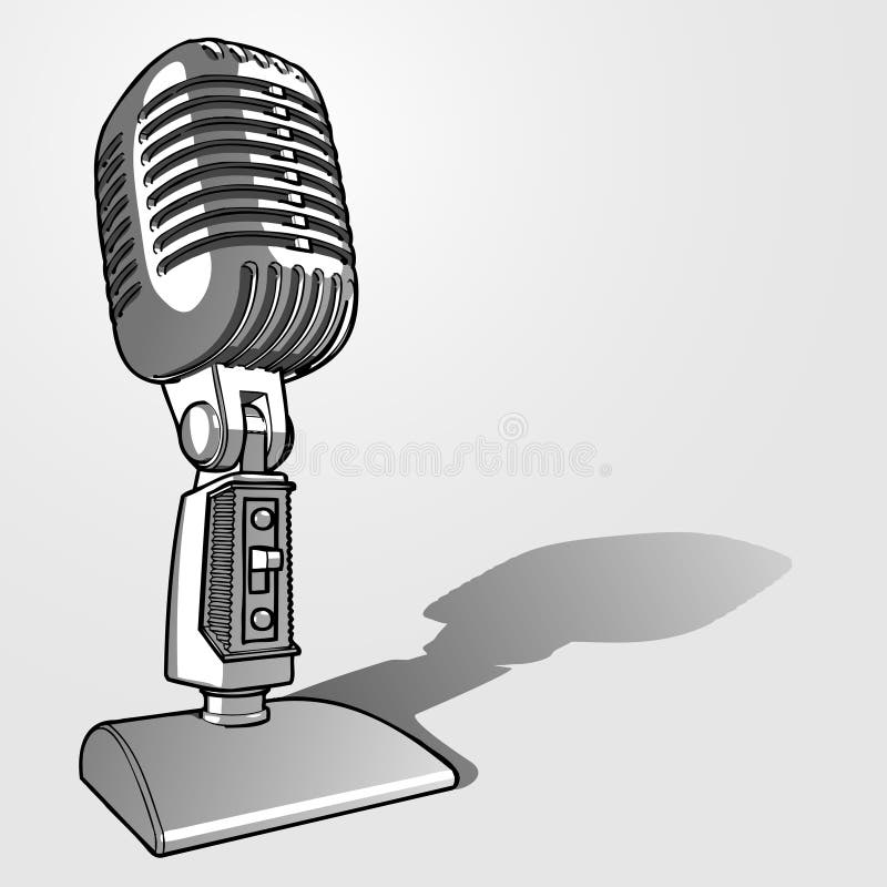 Rap Music Vector Logo or Emblem with Microphone in Hand in a Shape