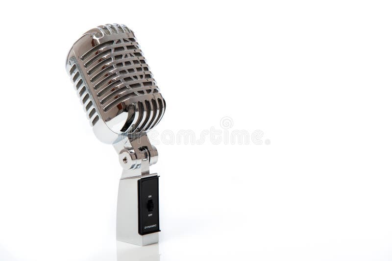 Retro microphone isolated against white