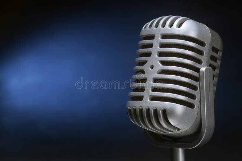 Retro microphone with spotlight