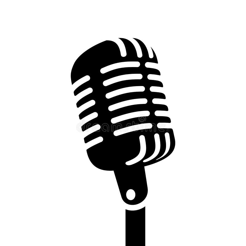 Download Retro Microphone Vector Sign Stock Vector - Illustration of broadcasting, audio: 79658543