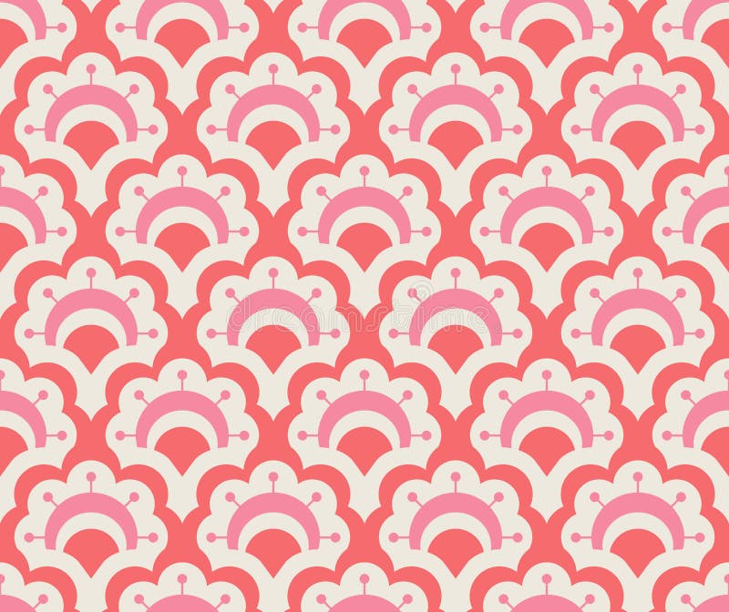 Retro modello senza cuciture con gli elementi floreali illustrazione di stock