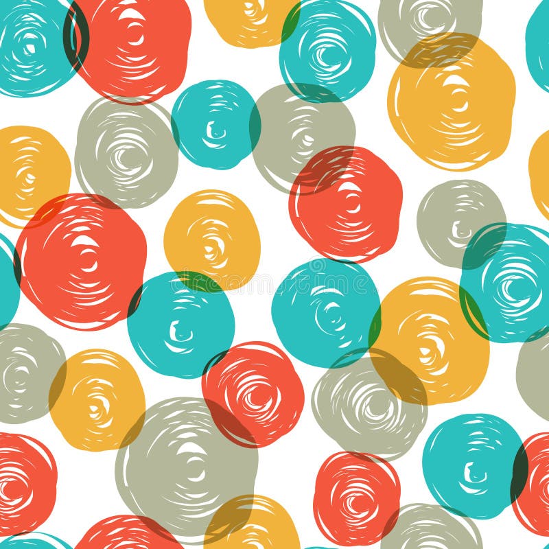 Retro modello senza cuciture variopinto astratto (palle fanno illustrazione vettoriale