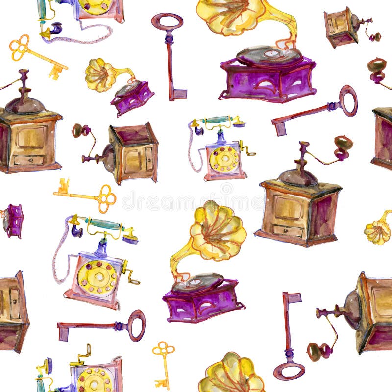 Retro modello variopinto. acquerello royalty illustrazione gratis