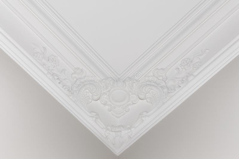 Retro Moldings On The Ceiling Around The Room Stock Image Image