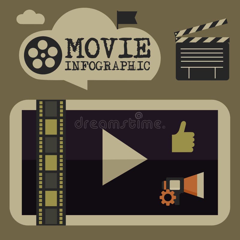 Retro movie template, media player, flat design, illustration, modern style, , concept, icons,digital, online, advertising stock illustration Retro movie template, media player, flat design, illustration, modern style, , concept, icons,digital, online, advertising stock illustration