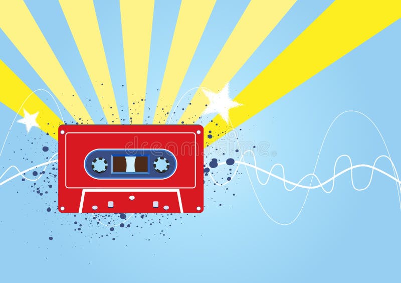 Retro music background stock illustration. Illustration of tape - 20795934