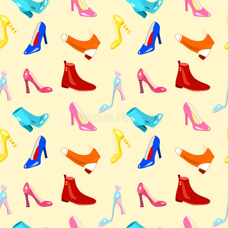 Retro naadloos patroon met schoenen royalty-vrije illustratie