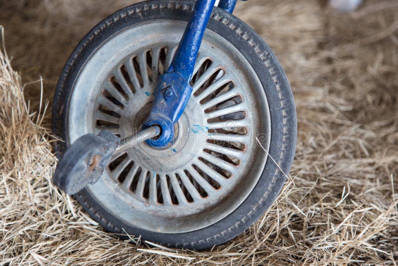 old bike wheel