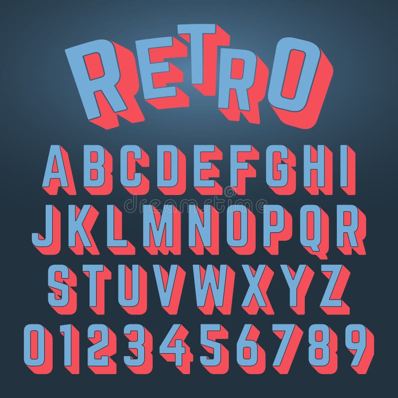 Retro ontwerp van de alfabetdoopvont royalty-vrije illustratie Retro ontwerp van de alfabetdoopvont royalty-vrije illustratie