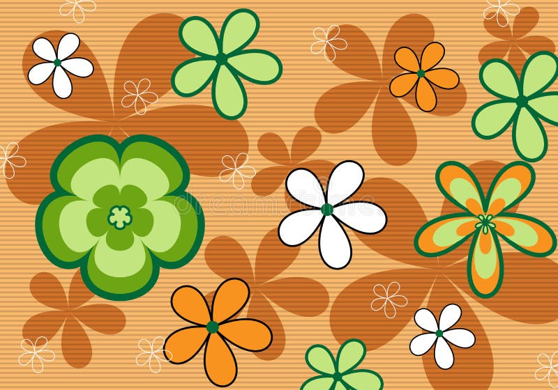 Retro- orange Blumenhintergrund vektor abbildung Retro- orange Blumenhintergrund vektor abbildung