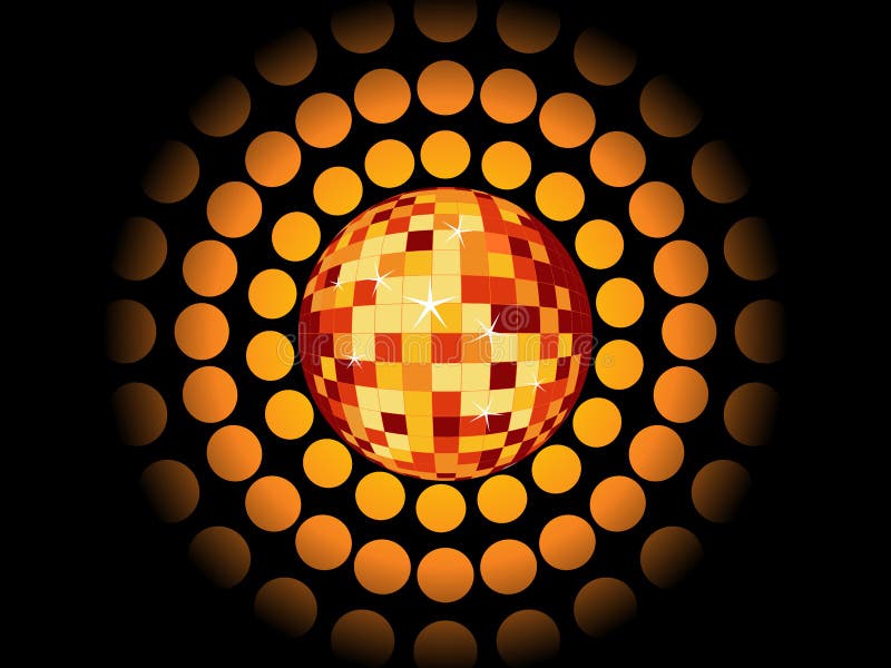 Retro party background with disco ball