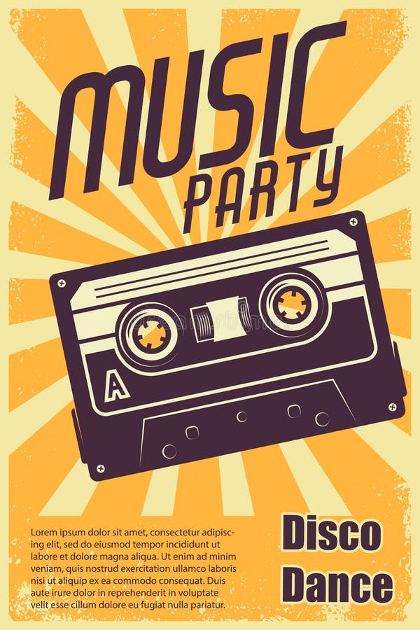 Retro Party Vintage Poster Template. Design Element for Flyer Stock ...
