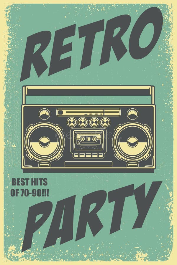 Retro Party Vintage Poster Template. Design Element for Flyer Stock ...