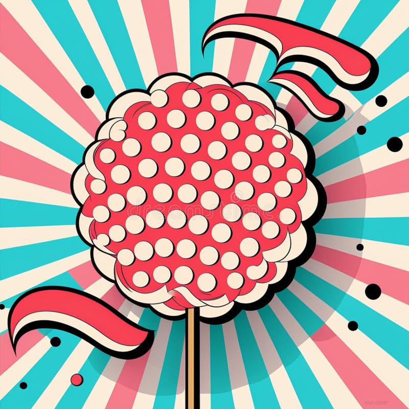 Pastel Color Rays Background with Candy Floss Stock Illustration