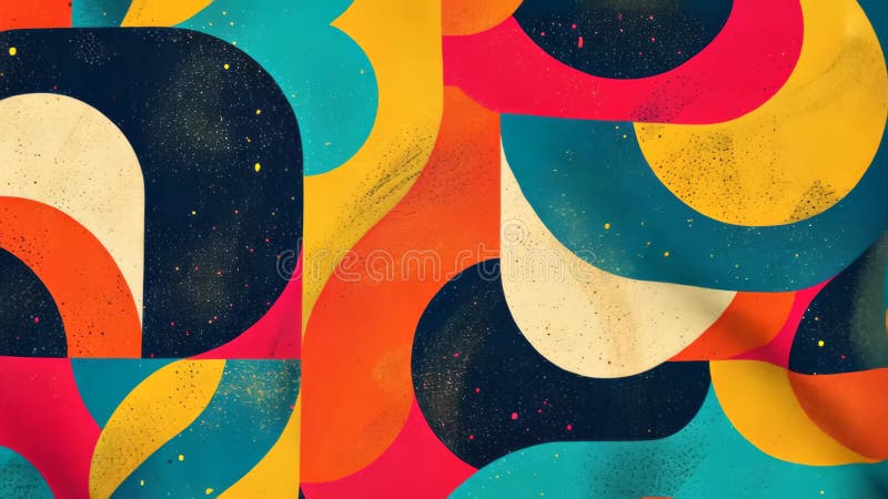 Nostalgic retro patterns showcase vibrant colors and repetitive designs for a timeless appeal,. Nostalgic image video