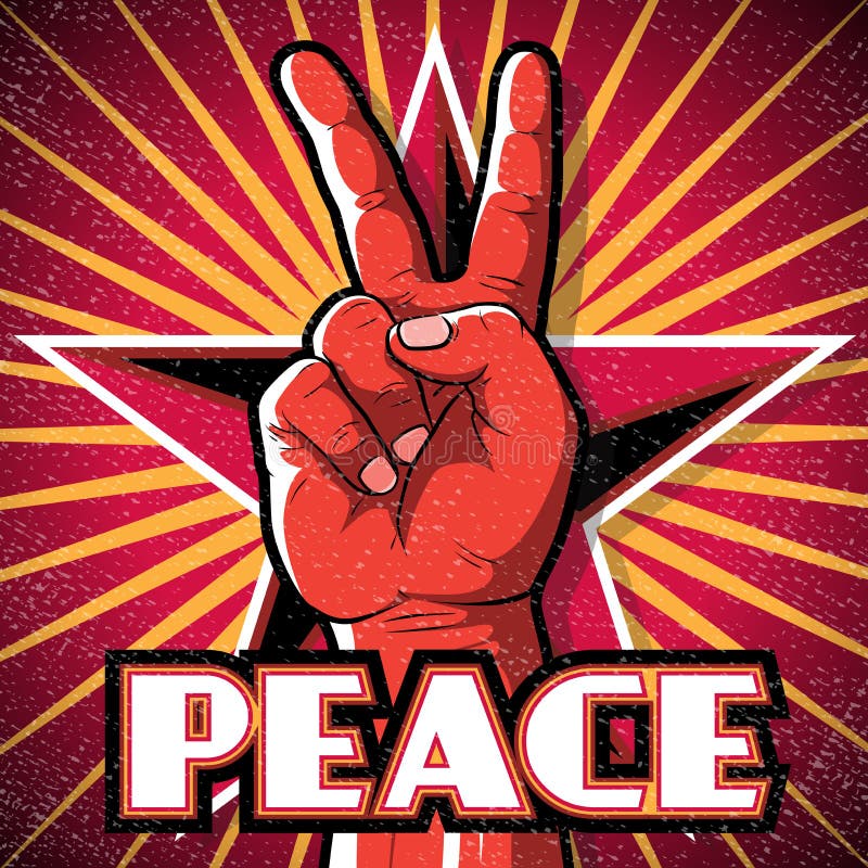 Retro Peace Hand Poster.