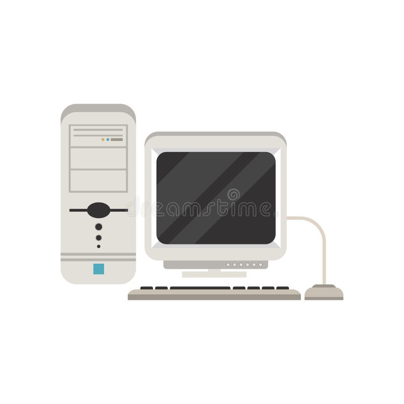 Retro personal computer vector Illustration on a white background royalty free illustration