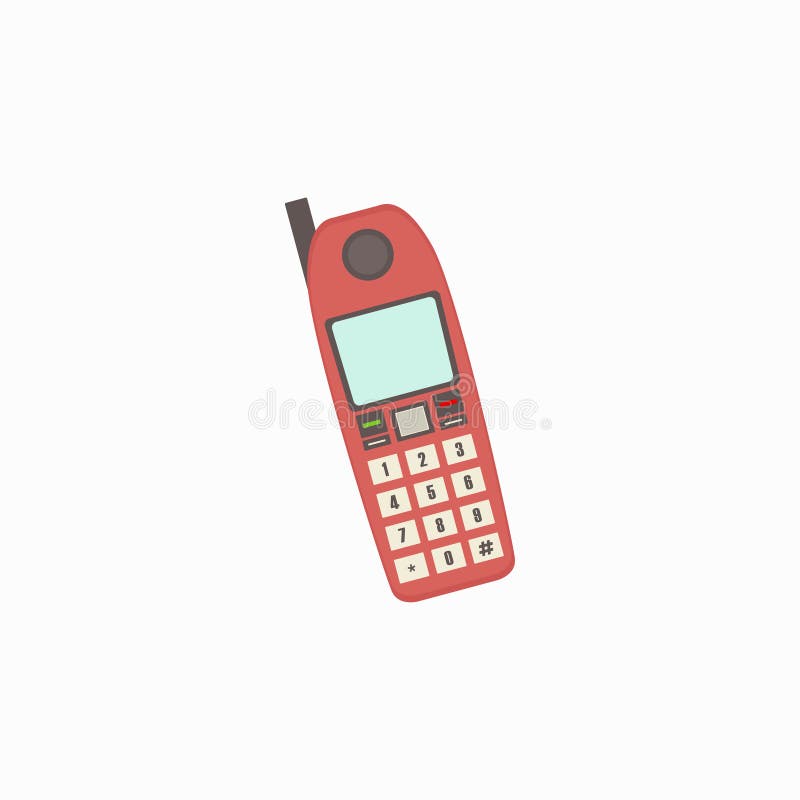 Retro Phone Icons, red phone. White background. Vector illustration. EPS 10 royalty free illustration Retro Phone Icons, red phone. White background. Vector illustration. EPS 10 royalty free illustration