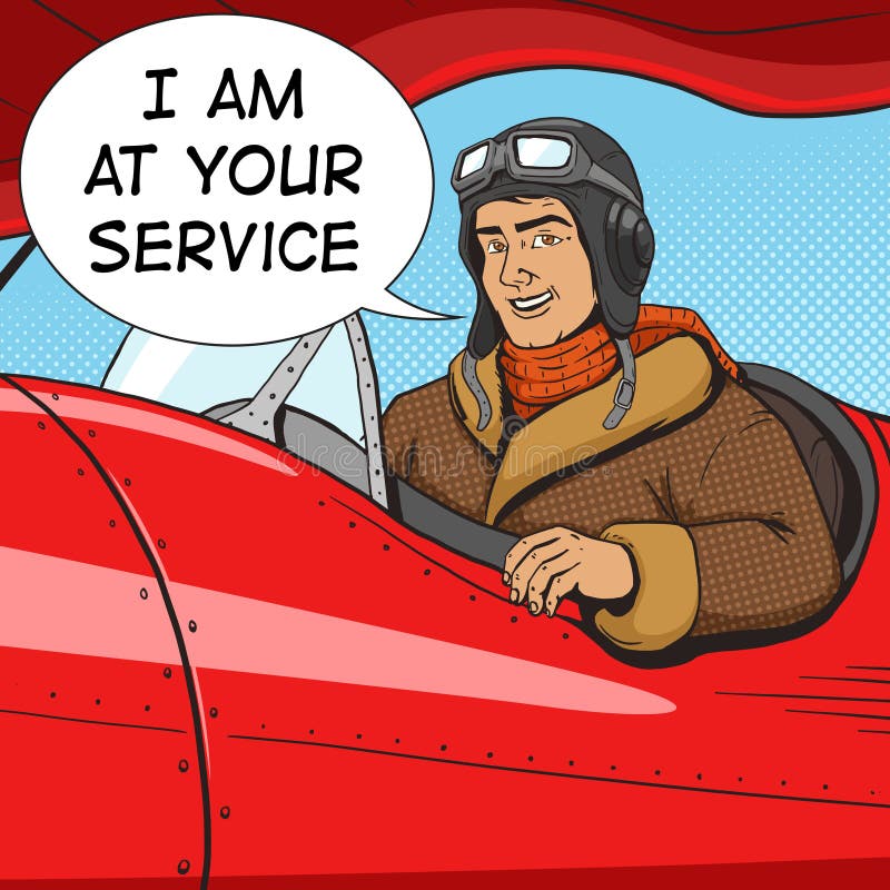 Retro pilot w rocznika samolotu wystrzału sztuki stylu wektorze royalty ilustracja Retro pilot w rocznika samolotu wystrzału sztuki stylu wektorze royalty ilustracja