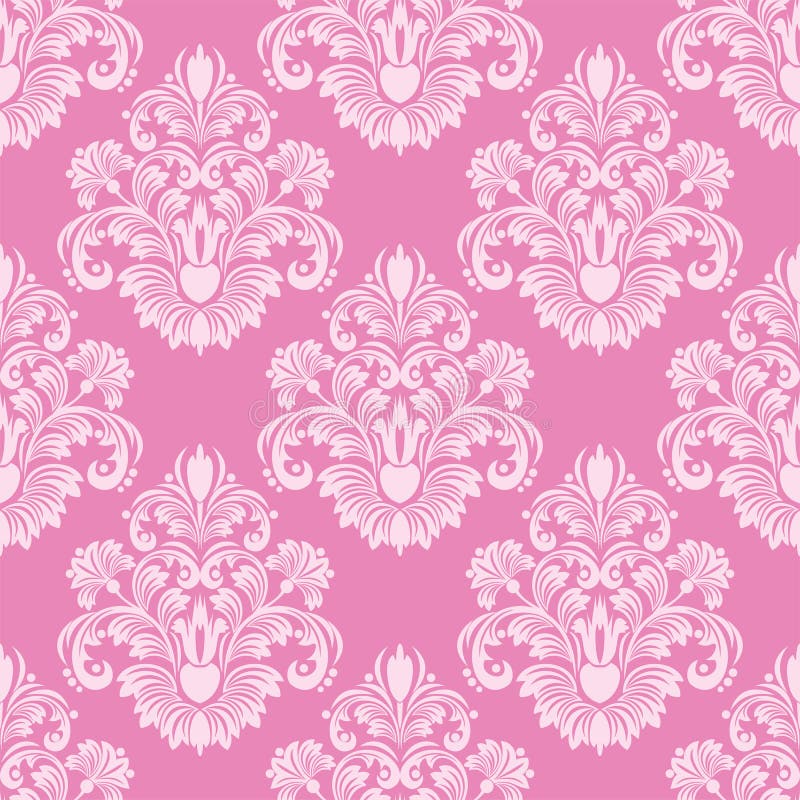 Pink damask wallpaper Royalty Free Vector Image