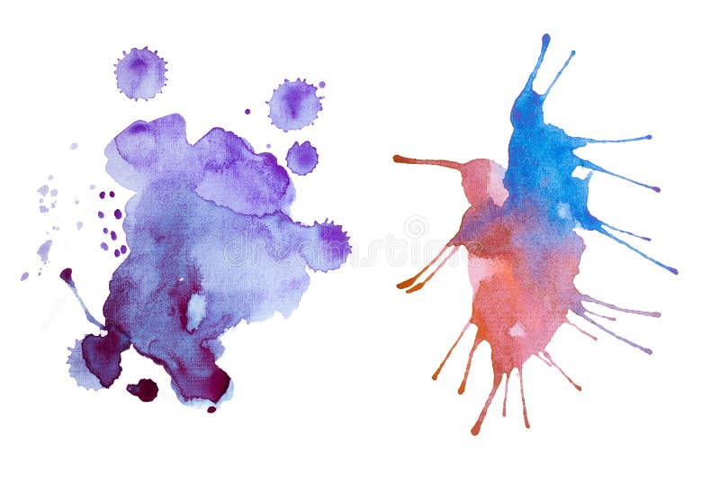Retro pittura astratta d'annata variopinta dell'acquerello/acquerella arte della mano su fondo bianco illustrazione di stock