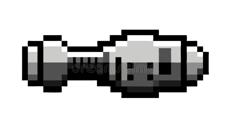 Retro pixel binoculars or microscope, digital science exploration, vintage tech, vector design Generative AI stock illustration