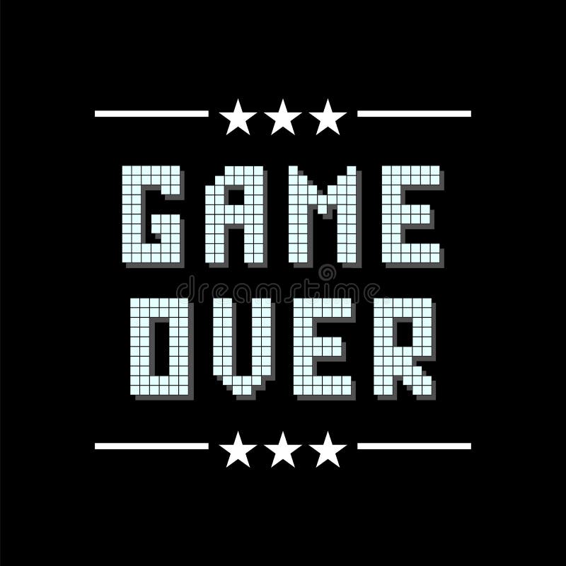 Retro- Pixel-Spiel ?ber Zeichen mit Sternen auf schwarzem Hintergrund Spielkonzept Videospiel-Schirm vektor abbildung Retro- Pixel-Spiel ?ber Zeichen mit Sternen auf schwarzem Hintergrund Spielkonzept Videospiel-Schirm vektor abbildung