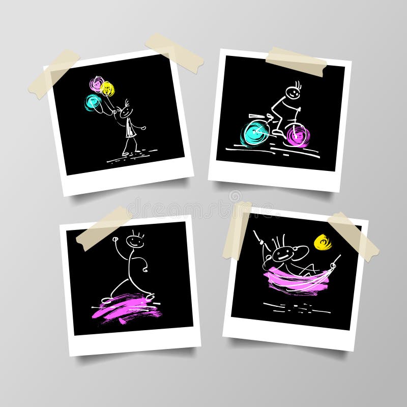 Retro polaroid fotografii ramy szablonu set royalty ilustracja Retro polaroid fotografii ramy szablonu set royalty ilustracja