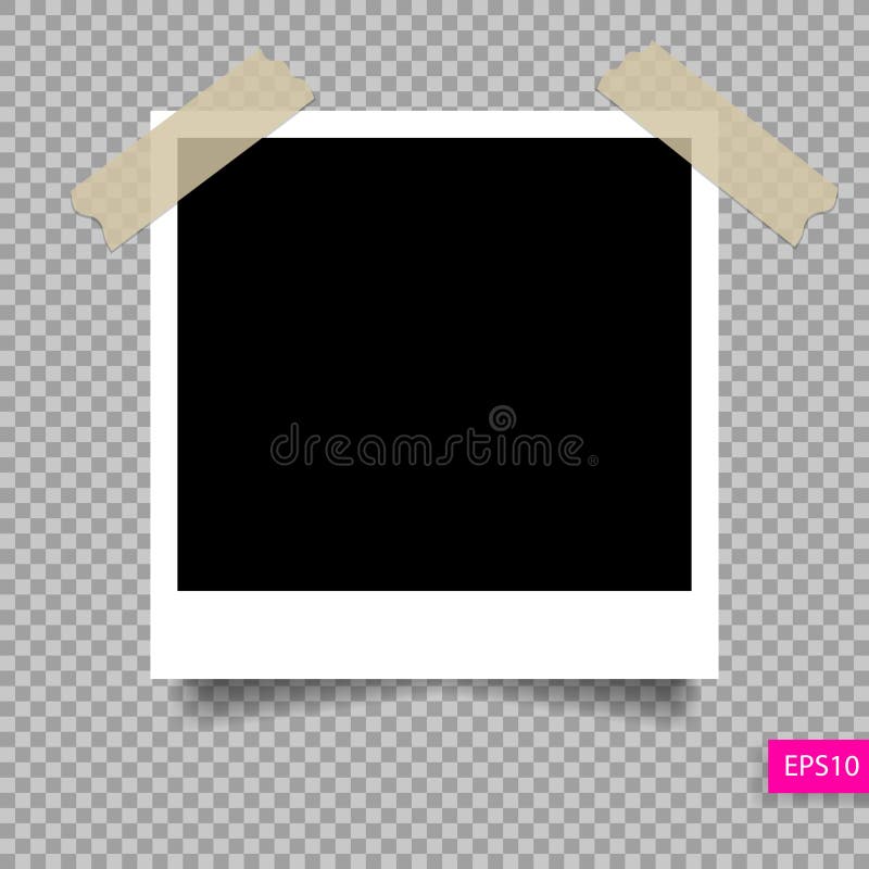 Polaroid Photo Frame Template on Sticky Tape Pin Stock Vector -  Illustration of modern, frame: 84874082